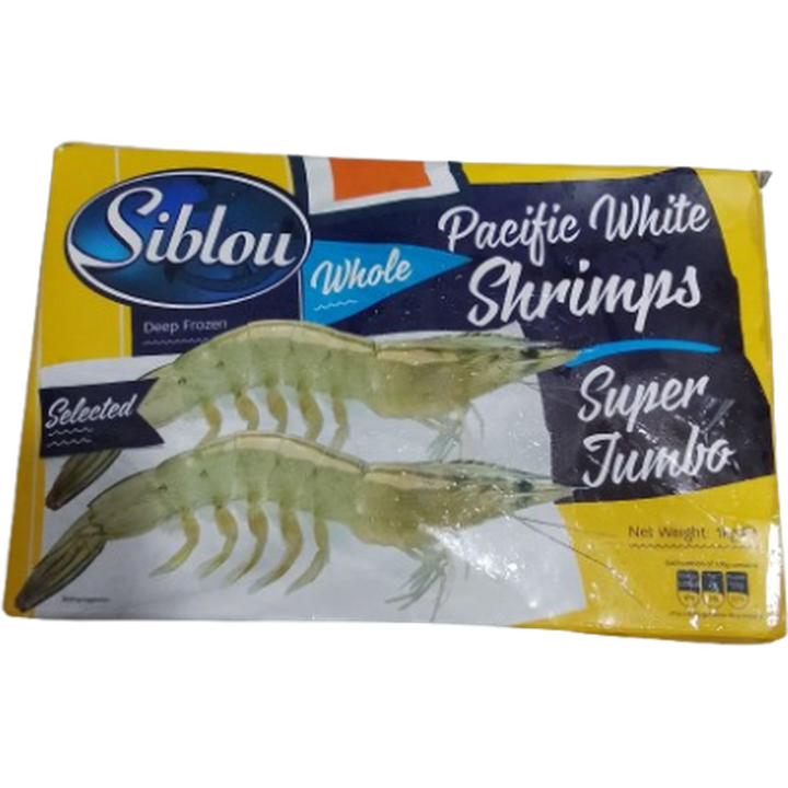 SIBLOU PACIFIC WHITE WHOLE SHRIMPS 1KG SUPER JUMBO