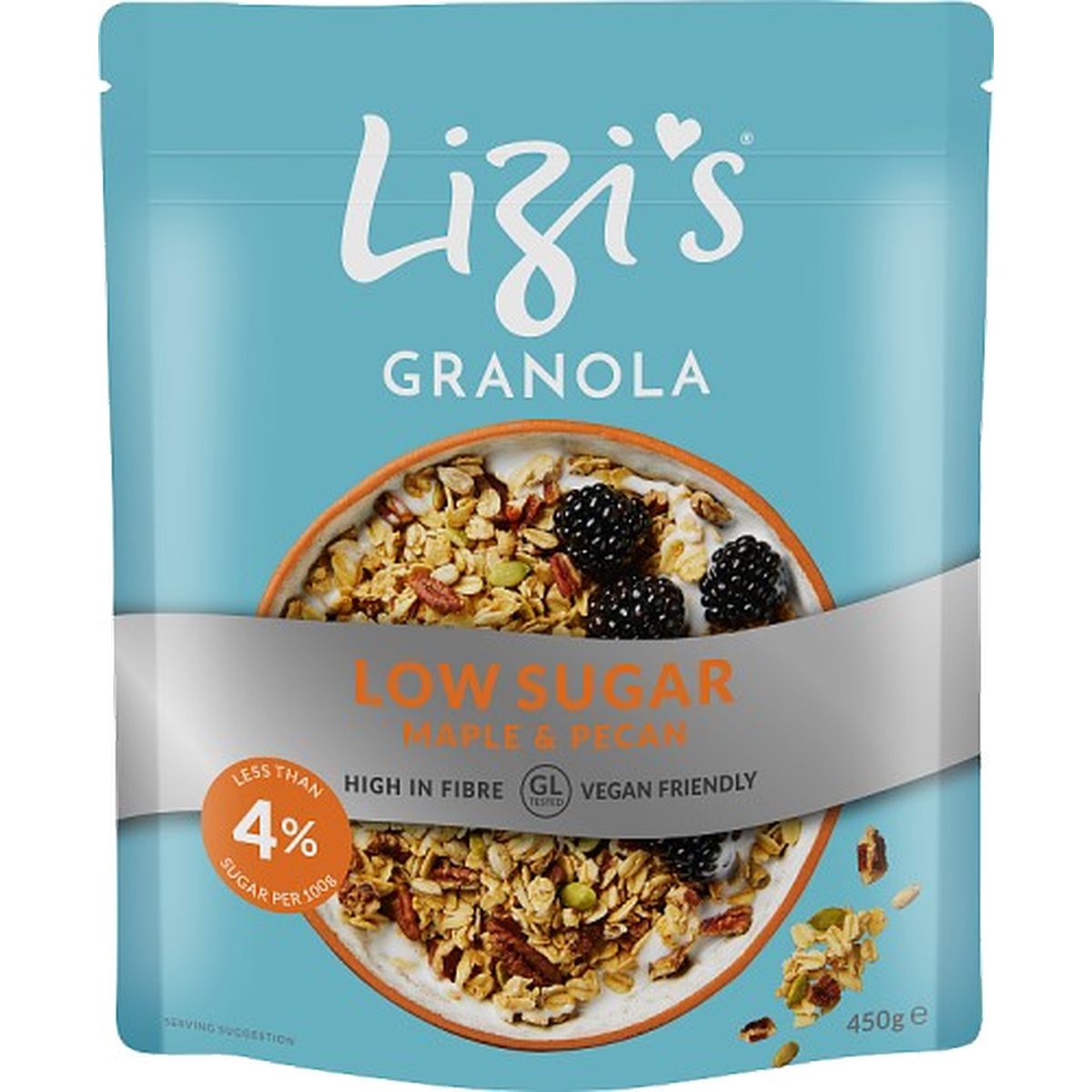 LIZI'S GRANOLA LOW SUGAR 450G MAPLE & PECAN