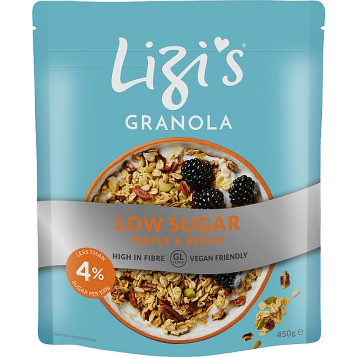 LIZI'S GRANOLA LOW SUGAR 450G MAPLE & PECAN