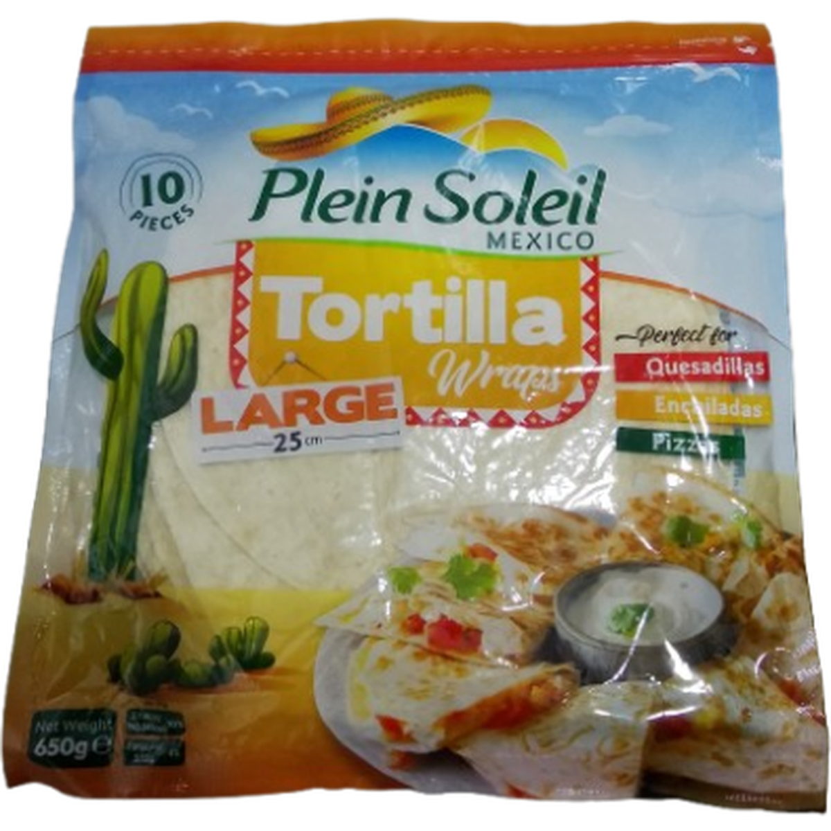 PLEIN SOLEIL MEXICO TORTILLA WRAPS 650G  LARGE 25CM