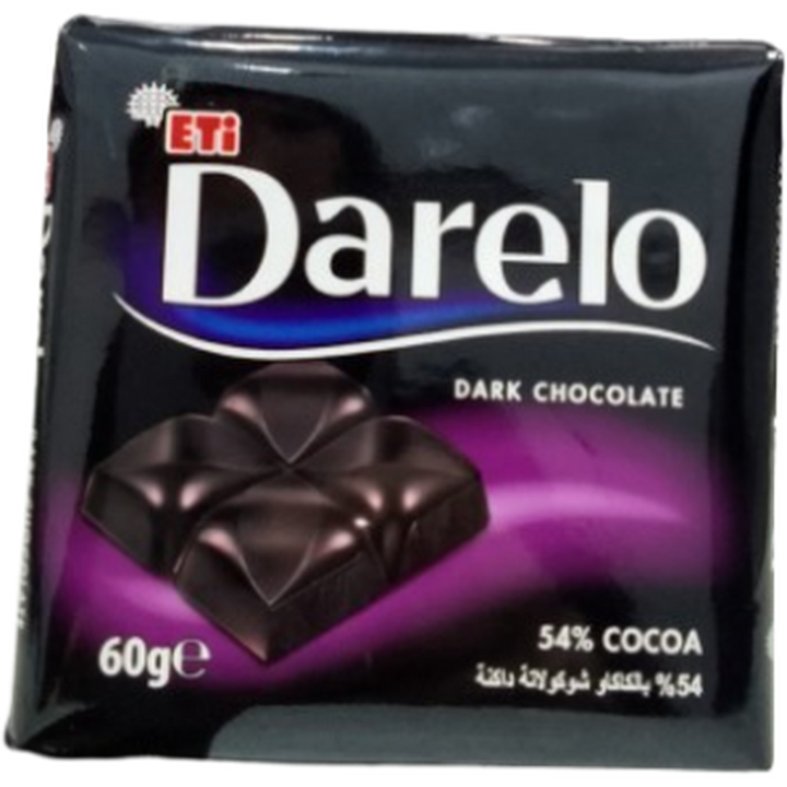 ETI DARELO CHOCO BAR 60G DARK CHOCOLATE  54% COCOA