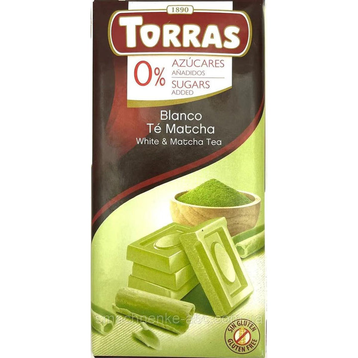 TORRAS CHOCO BAR ZERO SUGAR 75G WHITE & MATCHA TEA