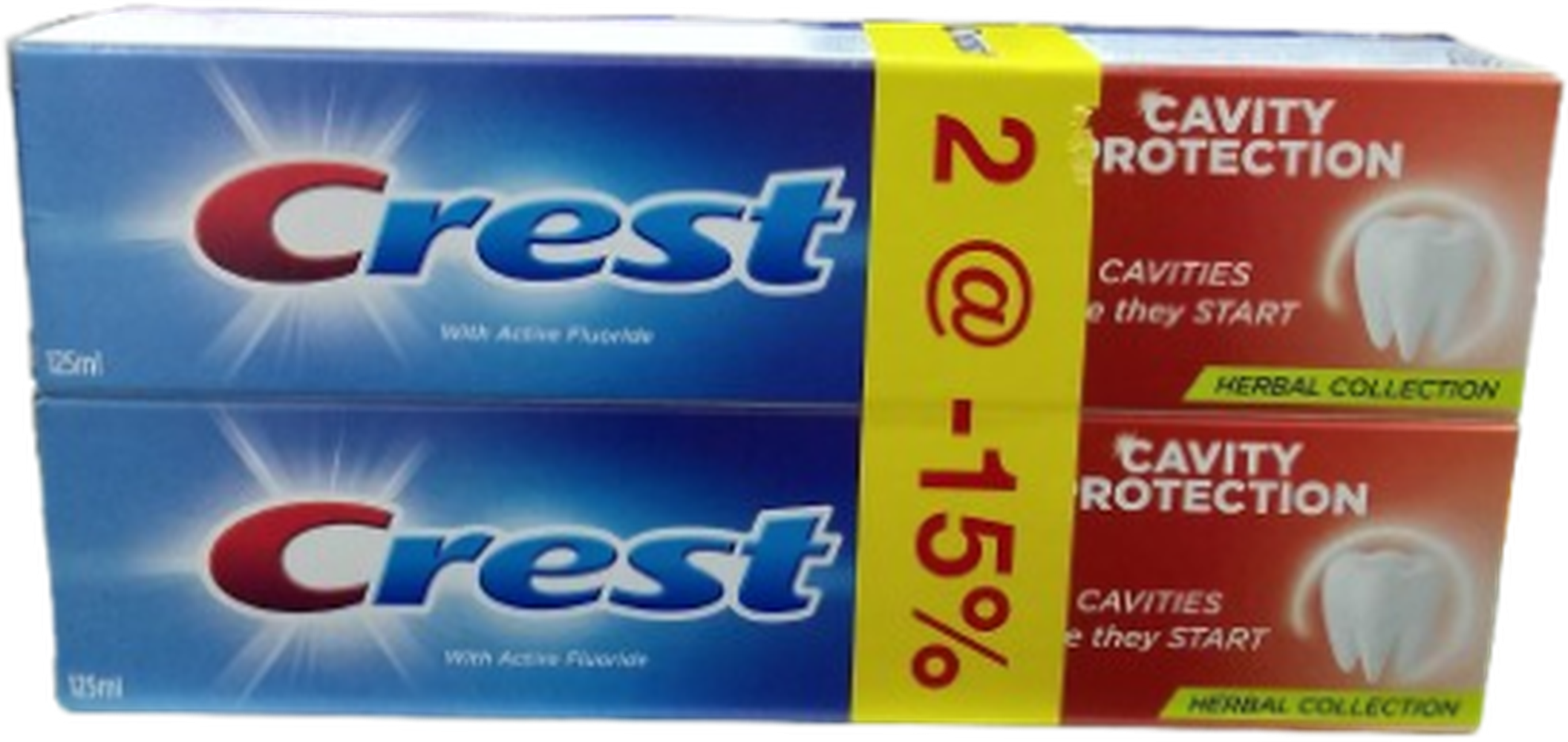 CREST CAVITY PROTECTION 125ML*2 HERBAL COLLECTION -15%