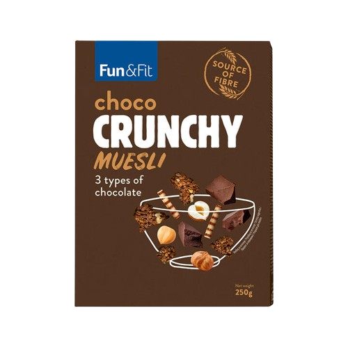 Fun & Fit Crunchy Granola 3 Types Of Chocolate 250g