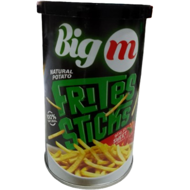 BIG M NATURAL POTATO FRITES STICKS 35G SWEET CHILLI