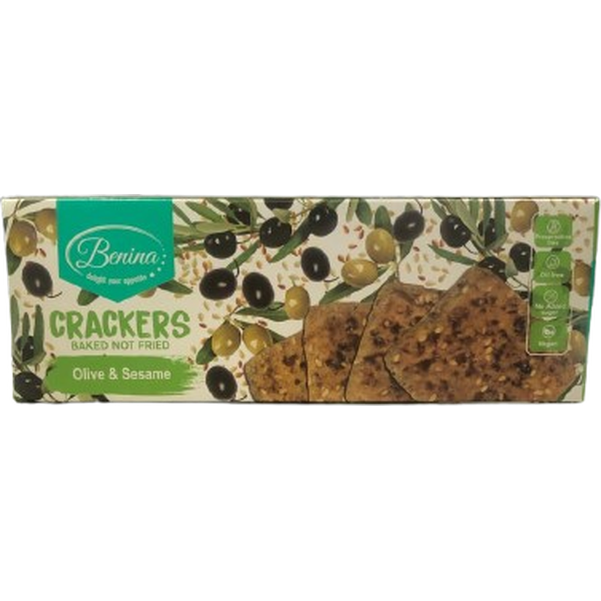 BENINA CRACKERS 90G OLIVE & SESAME