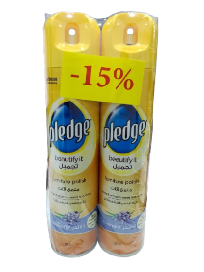 Pledge Furniture Polish Lavender 300Ml *2  @ 15% Off