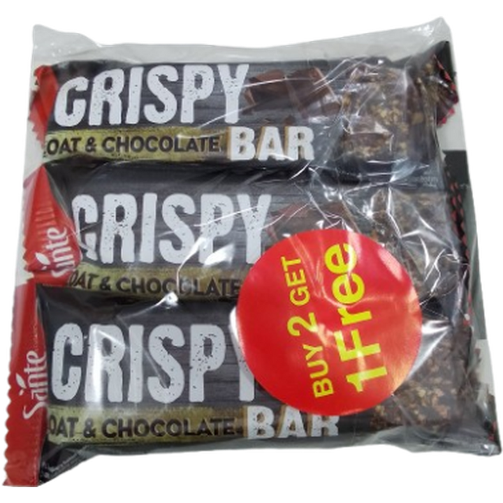 SANTE CRISPY CEREAL BAR 40G OATS & CHOCO 2+1FREE