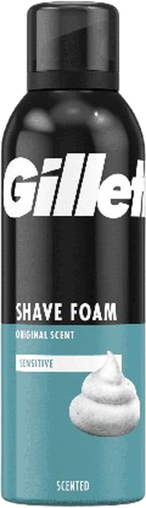 GILLETTE SHAVE FOAM ORIGINAL SCENT 200ML SENSITIVE