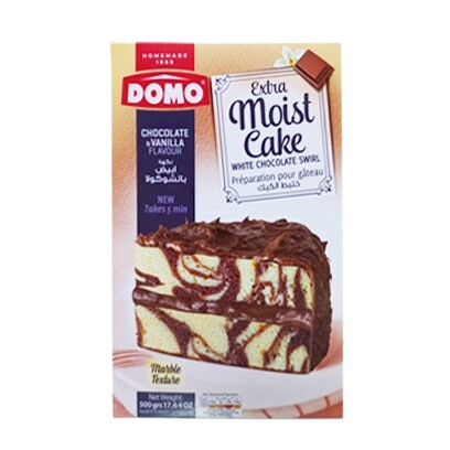 DOMO EXTRA MOIST CAKE WHITE CHOCO SWIRL 500G