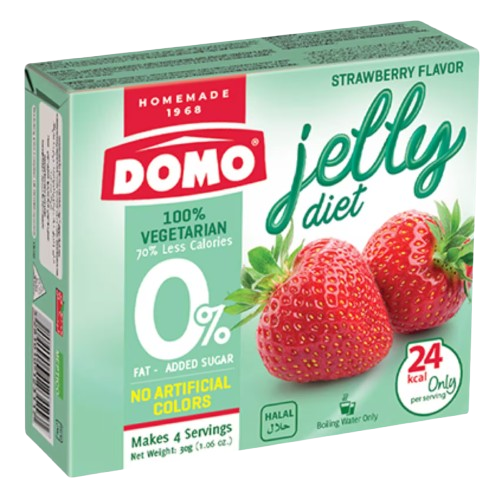 DOMO DIET VEG STRAWBERRY JELLO 30G